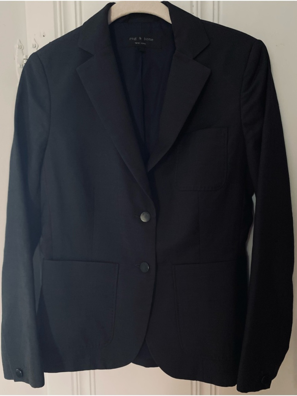 Rag & Bone Black Women's Two-Button Blazer Wool blend. like new.